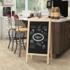 Tabla magnetica cu stergere uscata, afisaj restaurant, neagra, 8 markere, 6 sabloane, 51x42x101 cm