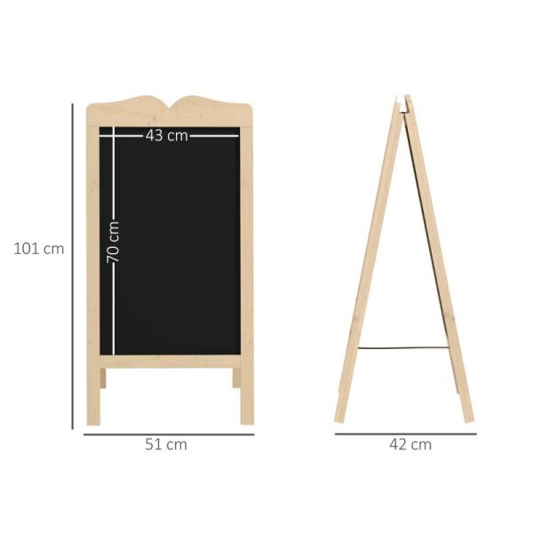 Tabla magnetica cu stergere uscata, afisaj restaurant, neagra, 8 markere, 6 sabloane, 51x42x101 cm