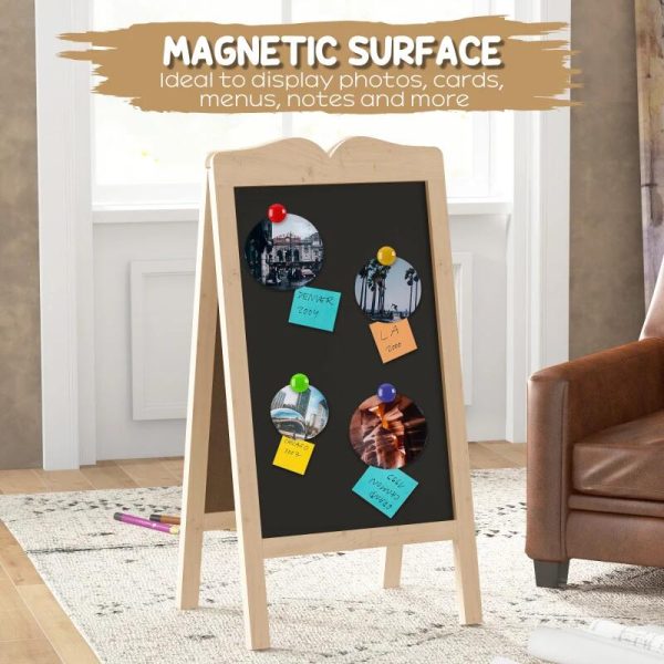 Tabla magnetica cu stergere uscata, afisaj restaurant, neagra, 8 markere, 6 sabloane, 51x42x101 cm