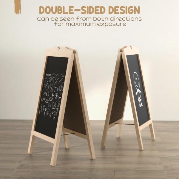 Tabla magnetica cu stergere uscata, afisaj restaurant, neagra, 8 markere, 6 sabloane, 51x42x101 cm