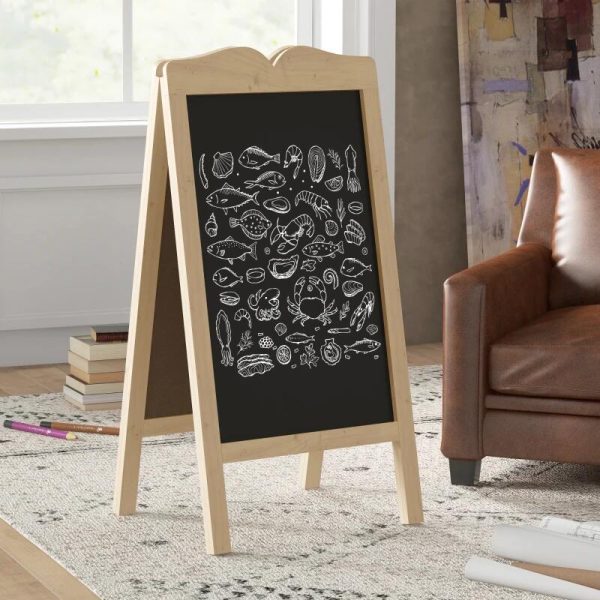 Tabla magnetica cu stergere uscata, afisaj restaurant, neagra, 8 markere, 6 sabloane, 51x42x101 cm