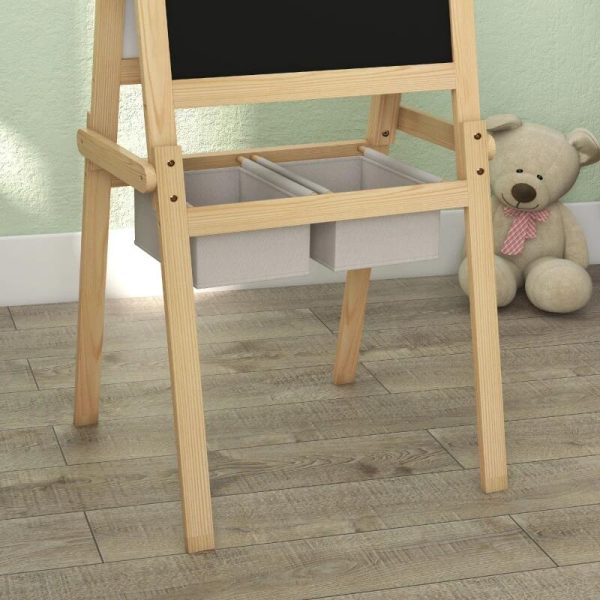 Tabla tip sevalet pentru desen/pictura, cu 2 fete, 3 in 1, 2 compartimente, 58×50.5×109 cm