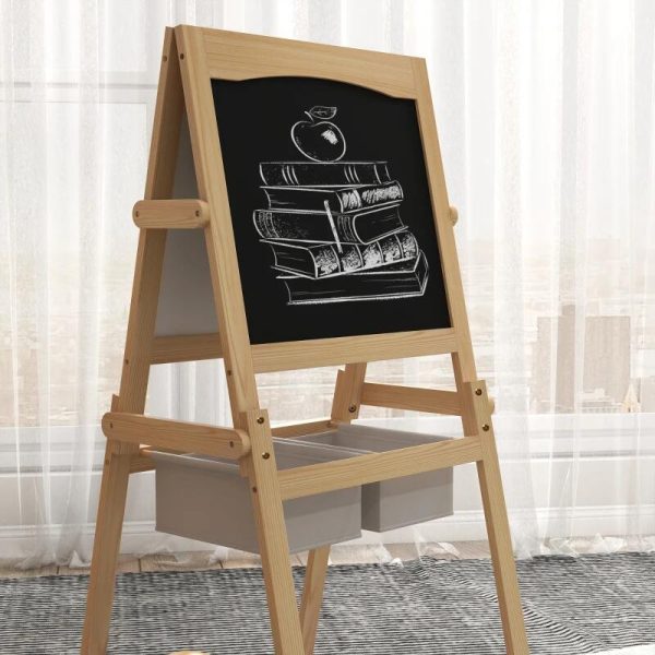 Tabla tip sevalet pentru desen/pictura, cu 2 fete, 3 in 1, 2 compartimente, 58x50.5x109 cm