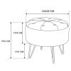 Taburet, rotund, cu spatiu depozitare, catifea, gri grafit, max 80 kg, 38×33 cm, Caro, Akord