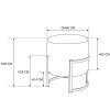 Taburet, rotund, cu spatiu depozitare, catifea, negru, max 80 kg, 40×46 cm, Porto, Akord