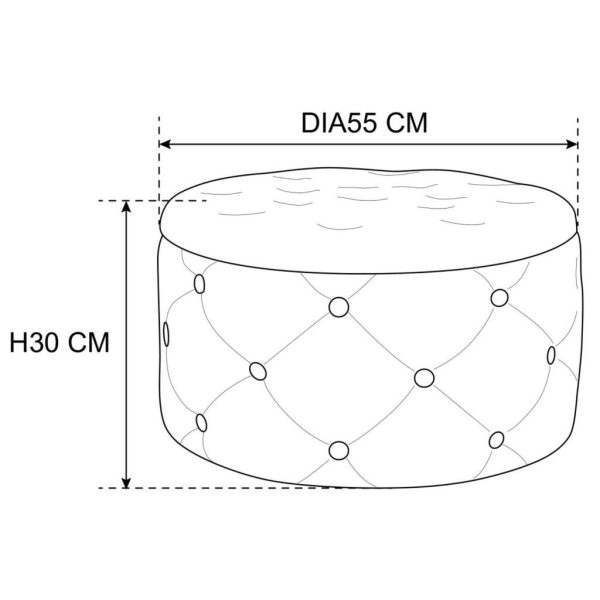 Taburet, rotund, cu spatiu depozitare, catifea, negru, max 80 kg, 55×30 cm, Alia, Akord