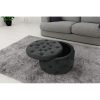 Taburet, rotund, cu spatiu depozitare, catifea, negru, max 80 kg, 55×30 cm, Alia, Akord