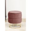 Taburet, rotund, cu spatiu depozitare, catifea, roz, max 80 kg, 37x42 cm, Elza, Akord