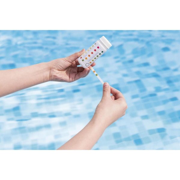Test ultrarapid pentru analiza apa piscina, pH, clor, alcalinitate, 50 benzi, Bestway FlowClear
