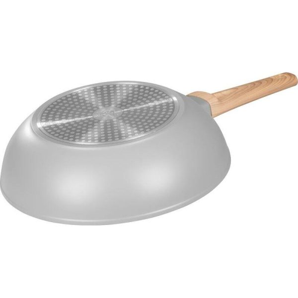 Tigaie tip Wok, ceramica, maner lemn, 28 cm, MagicHome Harmony