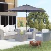 Umbrela gradina/terasa, stalp aluminiu, cu inclinatie, manivela, gri inchis, 270 cm