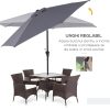 Umbrela gradina/terasa, stalp aluminiu, cu inclinatie, manivela, gri inchis, 270 cm
