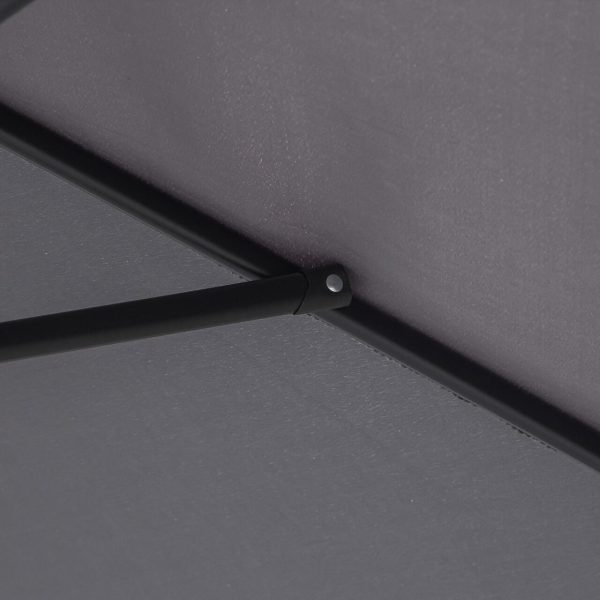 Umbrela gradina/terasa, stalp aluminiu, cu inclinatie, manivela, gri inchis, 270 cm