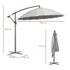 Umbrela gradina/terasa, articulatie tip banana, cu manivela, gri, 296 cm