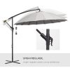 Umbrela gradina/terasa, articulatie tip banana, cu manivela, gri, 296 cm