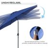 Umbrela gradina/terasa, cu inclinatie, manivela, albastru, 300 cm