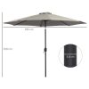 Umbrela gradina/terasa, cu inclinatie, manivela, gri, 300 cm