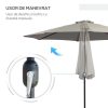 Umbrela gradina/terasa, cu inclinatie, manivela, gri, 300 cm
