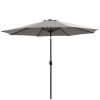 Umbrela gradina/terasa, cu inclinatie, manivela, gri, 300 cm