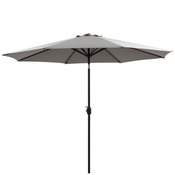 Umbrela gradina/terasa, cu inclinatie, manivela, gri, 300 cm