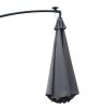 Umbrela gradina/terasa cu panou solar, iluminare LED, articulatie tip banana, manivela, gri, 295 cm