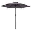 Umbrela gradina/terasa, stalp aluminiu, cu inclinatie, manivela, gri inchis, 270 cm