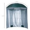 Umbrela plaja cu parasolar, 2 contragreutati, verde inchis, 200 cm