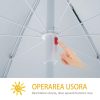 Umbrela plaja cu parasolar, 2 contragreutati, verde inchis, 200 cm