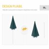Umbrela plaja cu parasolar, 2 contragreutati, verde inchis, 200 cm