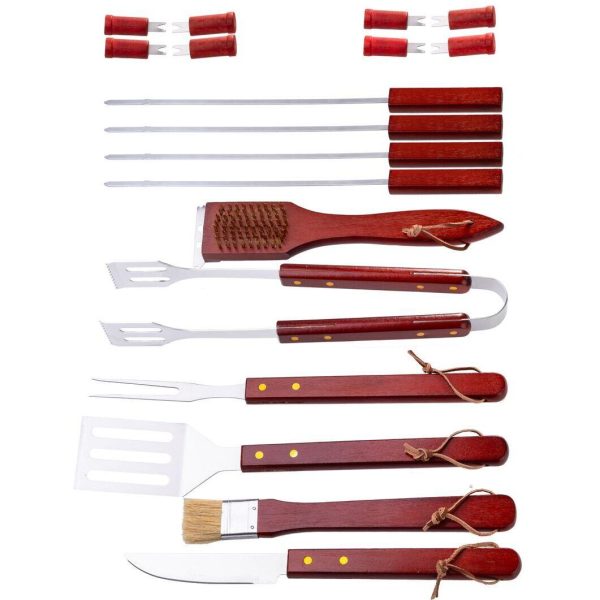 Ustensile pentru barbecue, grill, gratar, inox, cu geanta, set 19 piese, Strend Pro Grill