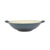 Vas de fonta tip Wok, emailat, 35.5×11 cm, cu lingura de lemn, Perfect Home