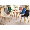 Scaun bucatarie/living, Artool, Bora, catifea bej, picioare lemn natur, 44.5x54x81.5 cm