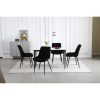 Set 4 scaune bucatarie/living, Artool, Bera, catifea neagra, picioare metal negru, 54x60x88 cm