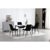 Set 4 scaune bucatarie/living, Artool, Bera, catifea neagra, picioare metal negru, 54x60x88 cm