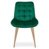 Set 4 scaune bucatarie/living, Artool, Bera, catifea verde, picioare metal natur, 54x60x88 cm