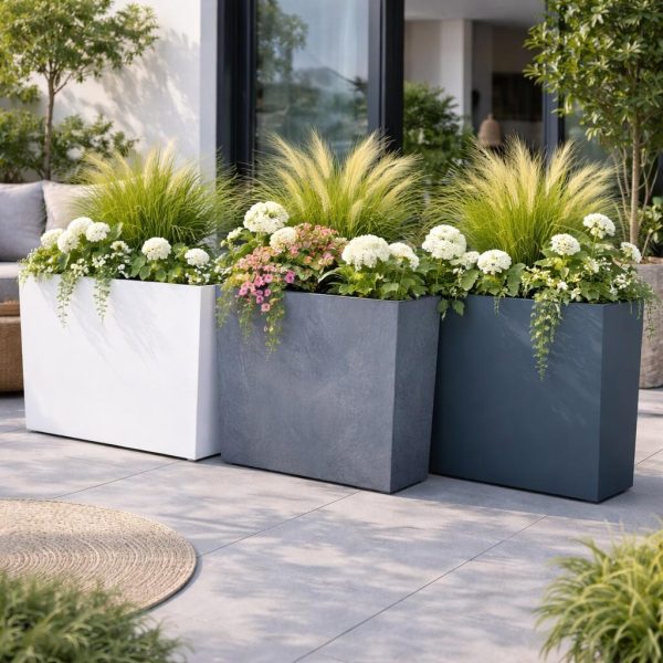 Set 2 jardiniere decorative, antracit, 58x18x49.8 cm, Urbi Case