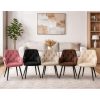 Scaun stil fotoliu bucatarie/living, Artool, York, catifea neagra, picioare metal negru, 56x62x83.5 cm