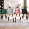 Scaun de bucatarie/bar, Artool, Pozza, catifea roz, picioare metal negru, 43x35x104 cm