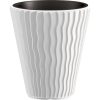Set 2 ghivece de flori, Sandy, rotunde, 39×43.6 cm, alb, Prosperplast