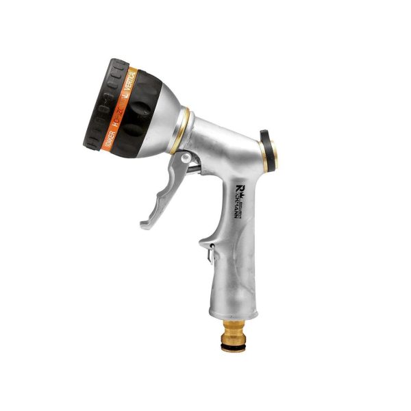 Furtun cu carucior metalic pentru gradina, pistol de stropit, 1/2″, 30+2 m, 6 straturi, antirasucire, Richmann Exclusive