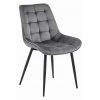 Set 4 scaune bucatarie/living, Artool, Bera, catifea gri, picioare metal negru, 54x60x88 cm
