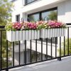Set 2 Jardiniere decorative cu suport metalic, Boardee Fencycase W, gri, 58x18x16.2 cm
