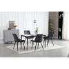 Set 4 scaune bucatarie/living, Artool, Bera, catifea gri, picioare metal negru, 54x60x88 cm