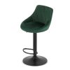 Set 2 scaune de bucatarie/bar, Artool, Kast, rotativ, catifea verde, picior metal negru, 45.5x49x85-105 cm