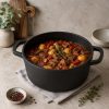 Oala de aluminiu cu capac, negru, 4 L, 25 cm, Verk Group