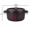 Oala de aluminiu cu capac, negru, 4 L, 25 cm, Verk Group