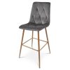 Scaun de bucatarie/bar, Artool, Libra, catifea gri inchis, picioare metal natur, 52x56x112 cm