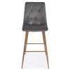 Scaun de bucatarie/bar, Artool, Libra, catifea gri inchis, picioare metal natur, 52x56x112 cm