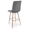 Scaun de bucatarie/bar, Artool, Libra, catifea gri inchis, picioare metal natur, 52x56x112 cm