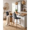 Scaun de bucatarie/bar, Artool, Libra, catifea gri inchis, picioare metal natur, 52x56x112 cm